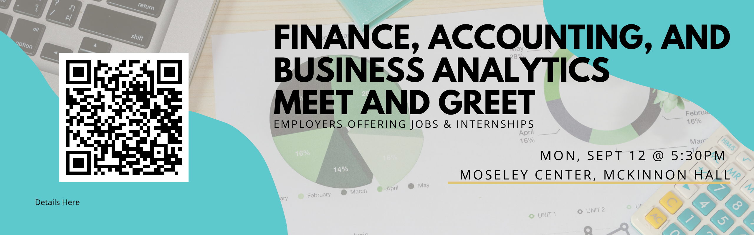 Finance and Accounting meet and greet September 12 Review the Elon Job Network for Details