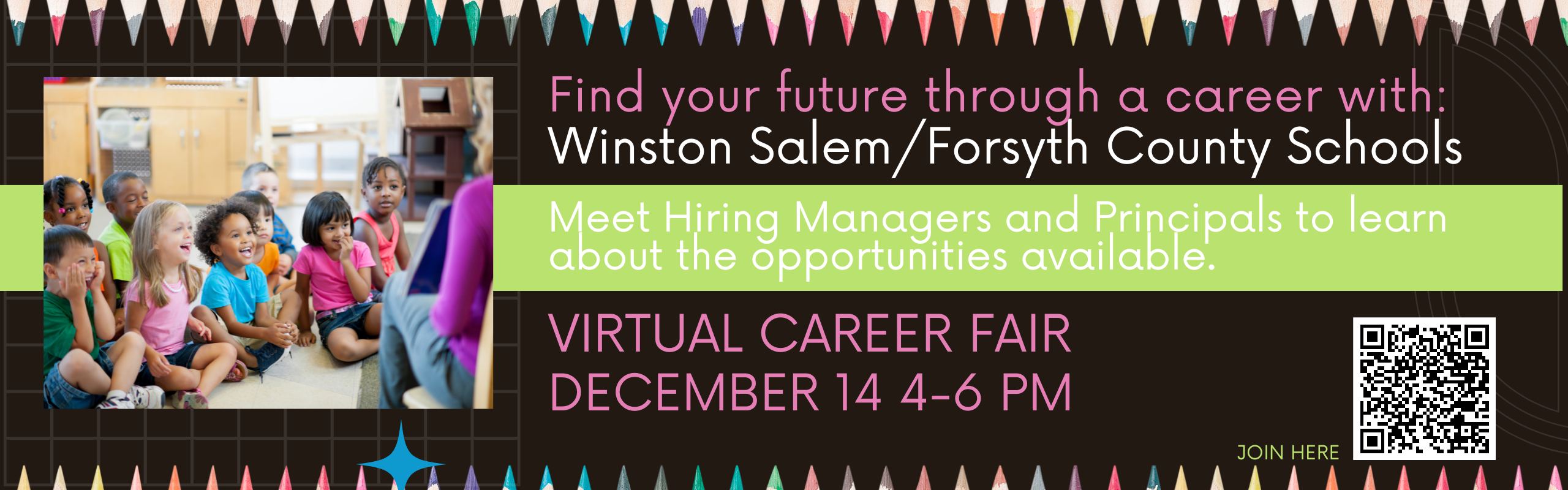 Winston Salem/Forsyth County Schools Virtual Career Fair Dec 14 review the elon job network for details