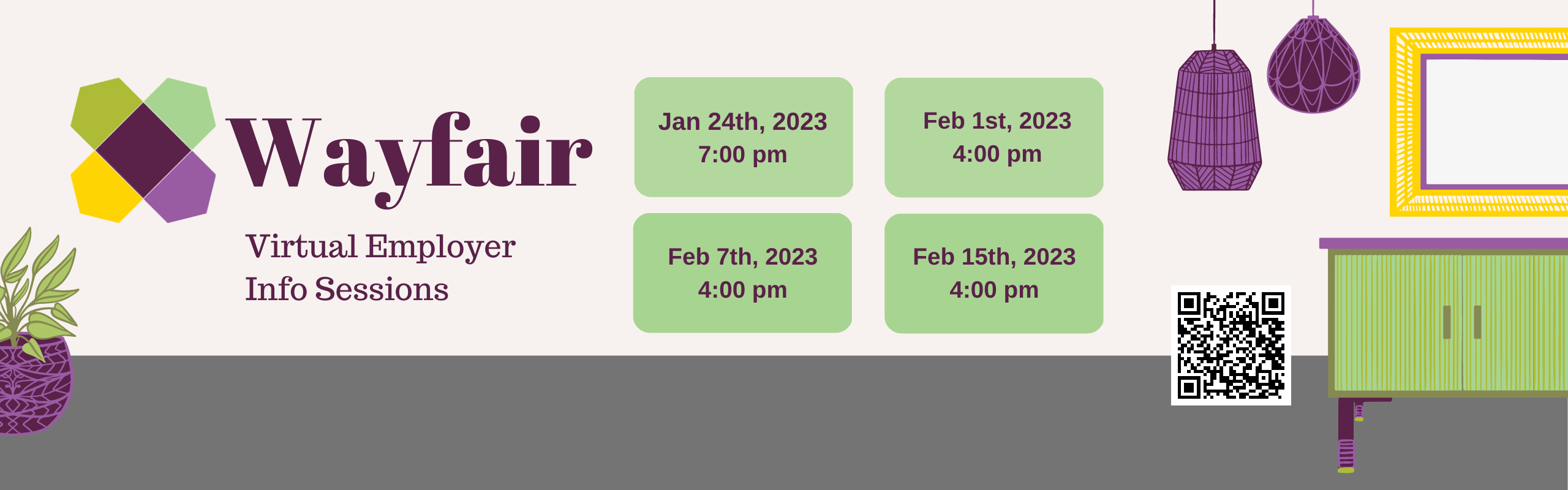 Wayfair info sessions throughout february review EJN for more details