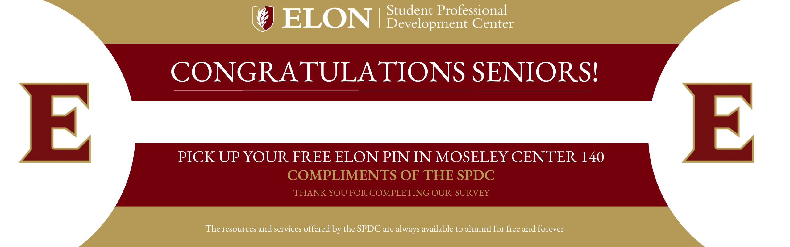 free elon pins for seniors in moseley center 140