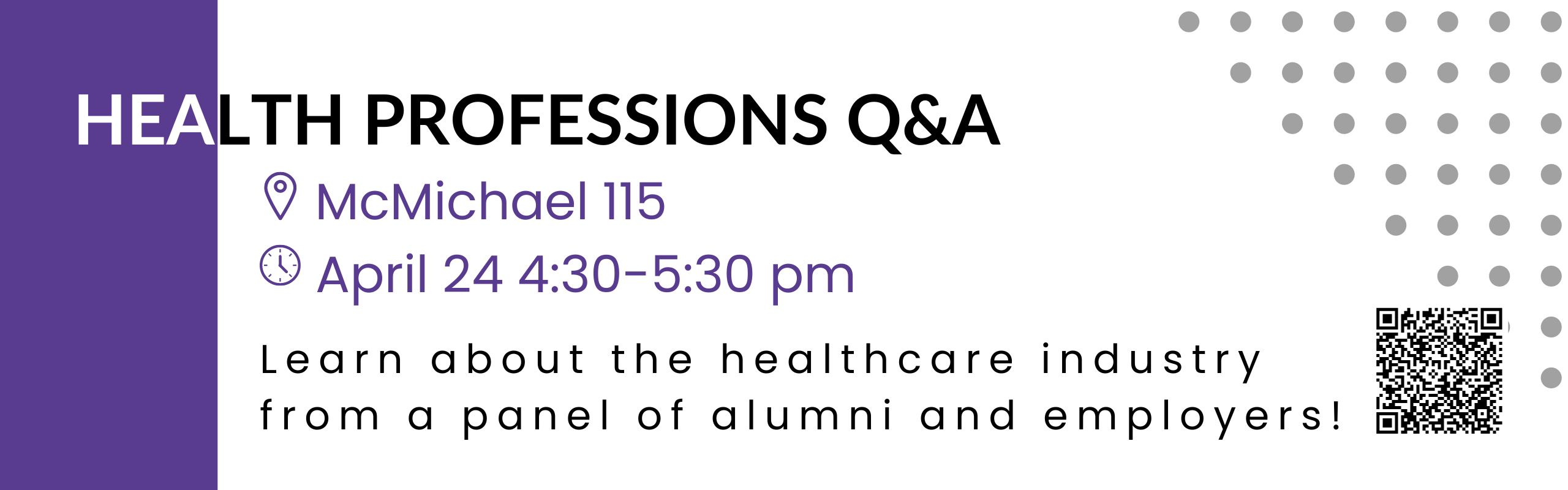 Health and Healthcare Professions Q&A on April 24. See EJN for more details.