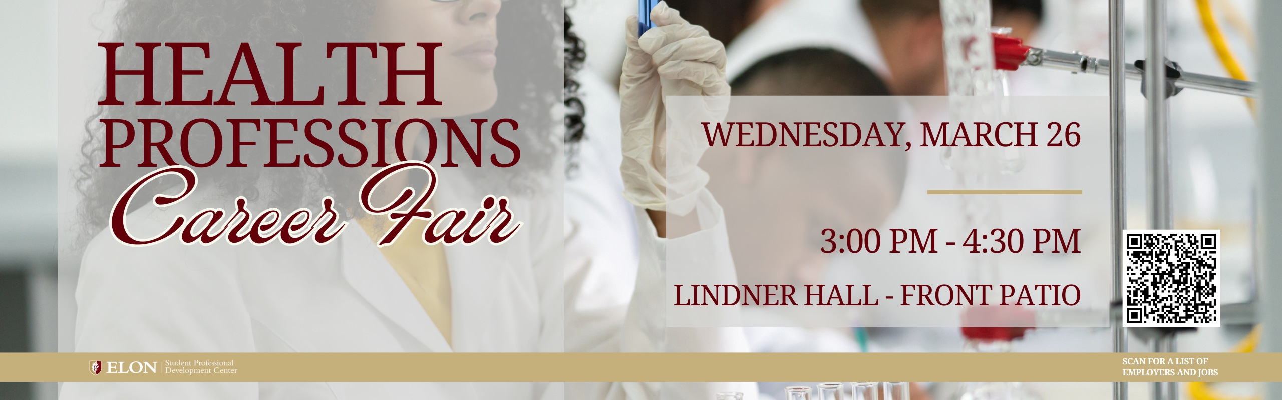 Health Professions Fair Lindner Hall Front Patio Mar 26, 2025, 3:00: PM