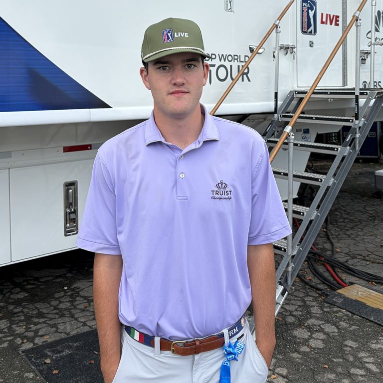 Elon student Justin Miles interns with PGA TOUR LIVE.