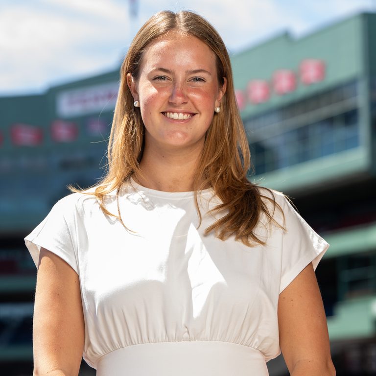 Elon student Sydney Moore at Fenway Stadium