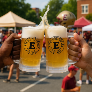 AI graphic of Homecoming 2025 Beer Steins