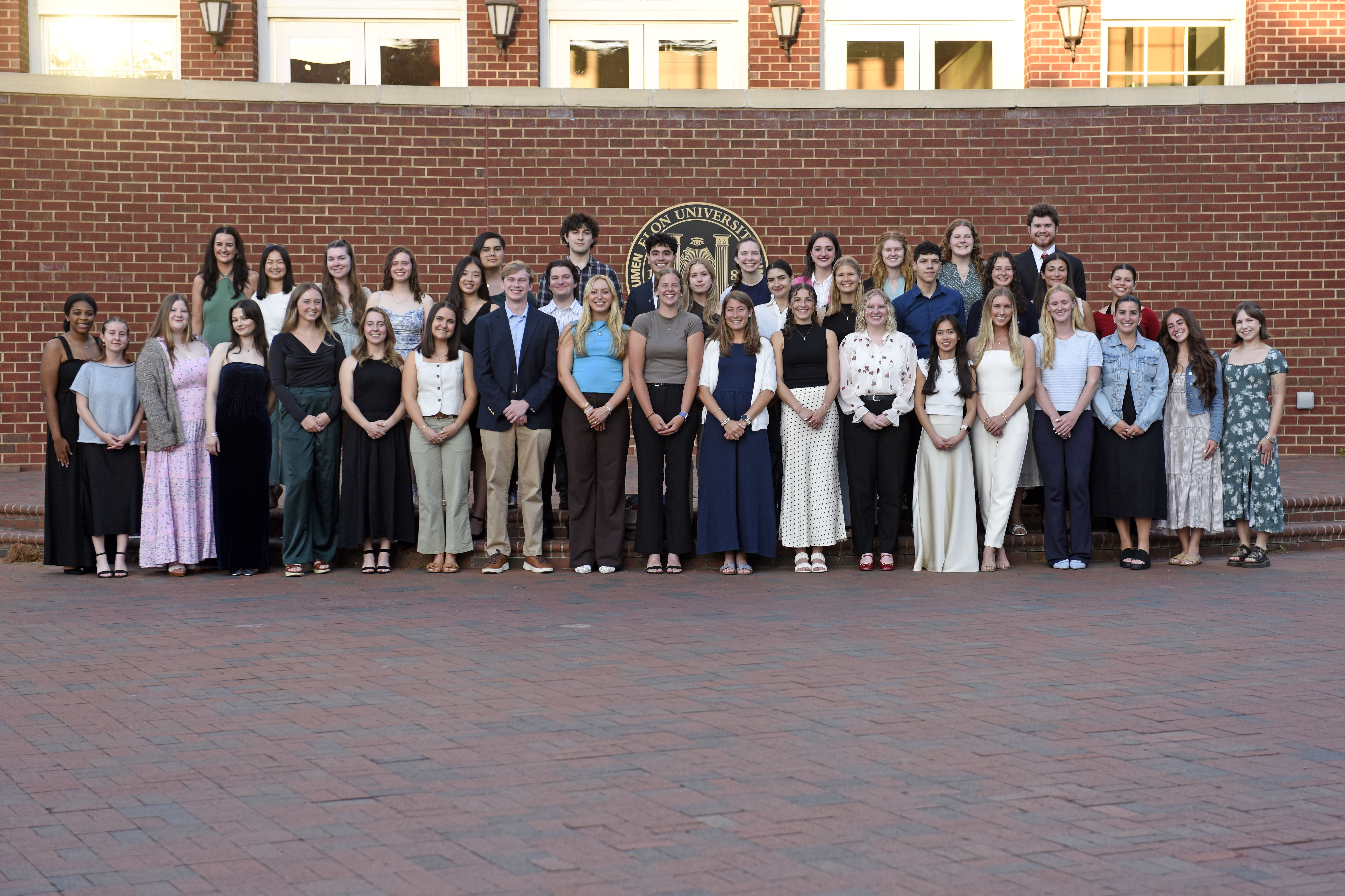 A group portrait with several of the 60 inductees of Phi Beta Kappa at 51������ in North Carolina.