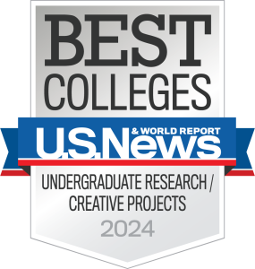 U.S. News & World Report Best Colleges badge image for Undergraduate Research/Creative Projects 2024.