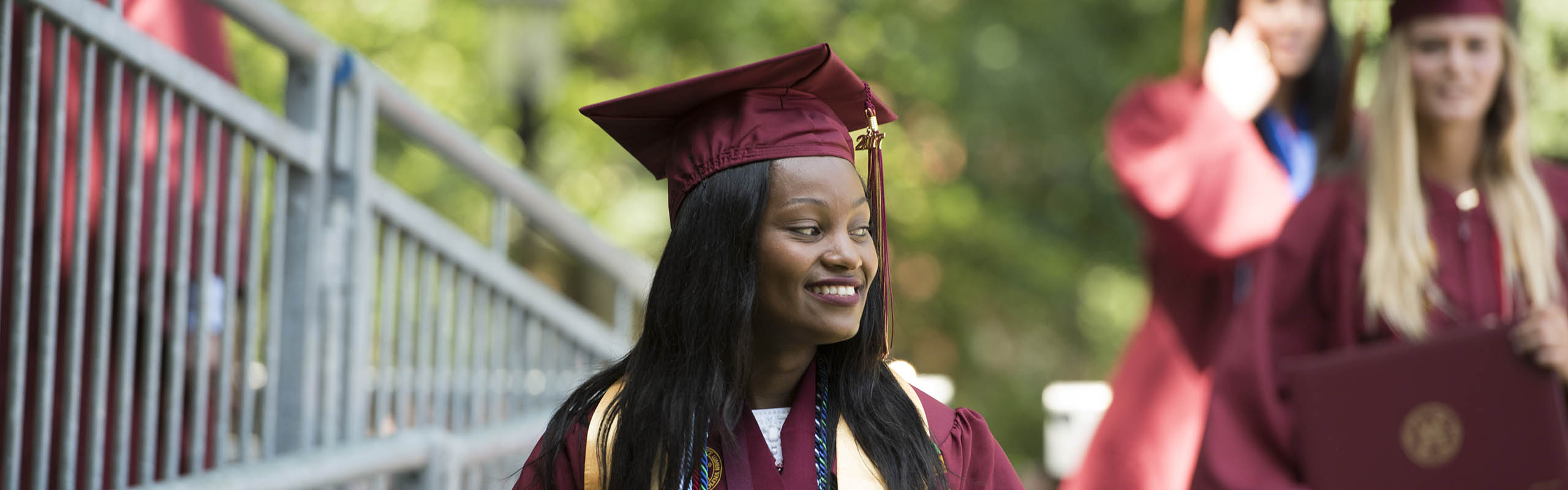 A female Odyssey Scholar at the 2017 Undergraduate Commencement.
