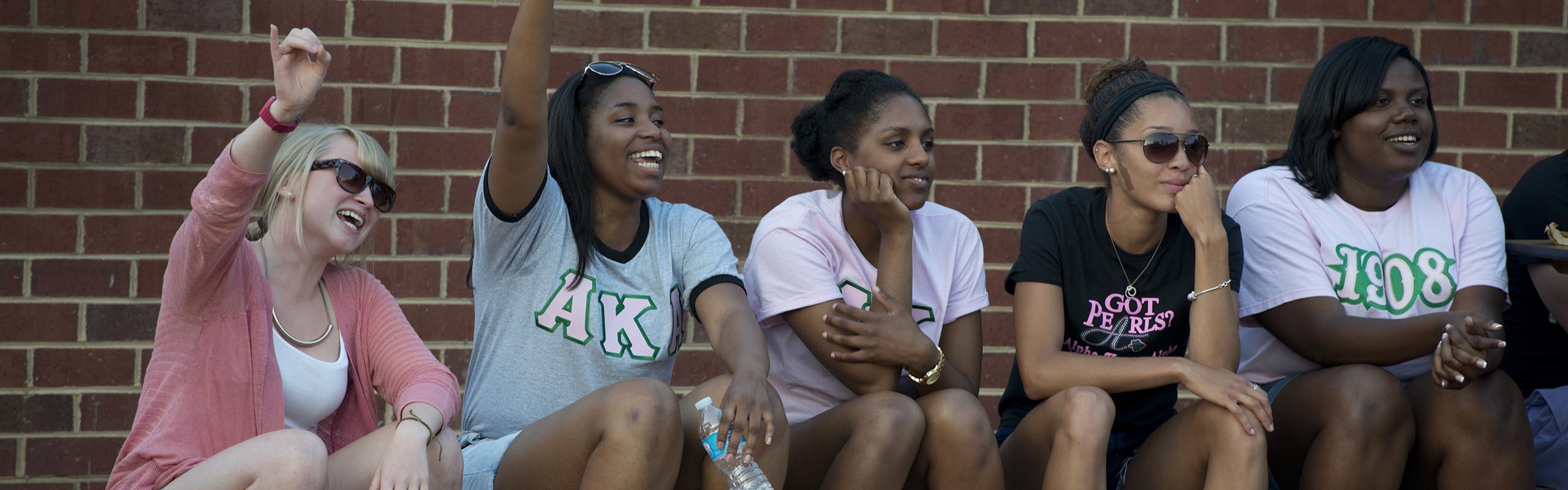 Ciera Martinez '15 attends the National Pan-Hellenic Council end-of-year Yard Show at Lakeside Plaza with her sorority, Alpha Kappa Alpha.