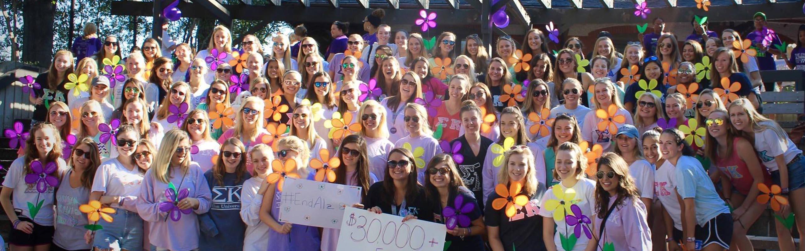 Elon University’s Sigma Kappa chapter raised more than $30,000 at the Walk to End Alzheimer’s in Burlington.