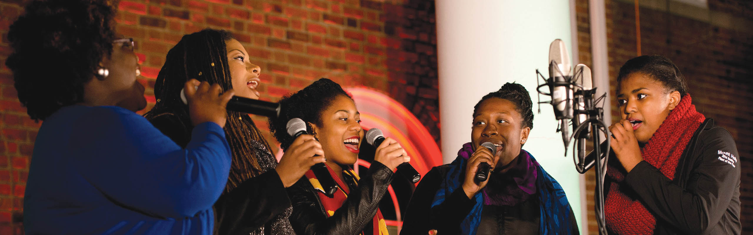 Elon’s Praise Team, which is part of the Elon Gospel Choir, is one of several groups that performs at the Festival of Holiday Lights.