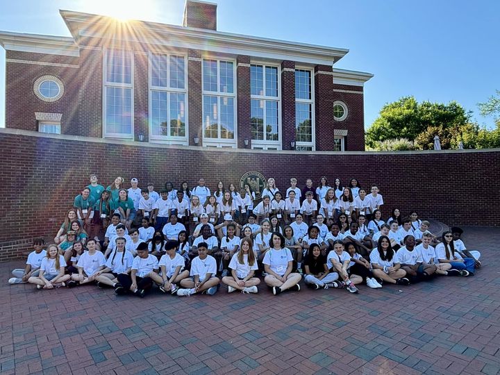 Photo of 80 students who participated in the Alamance Youth Leadership Academy (AYLA)