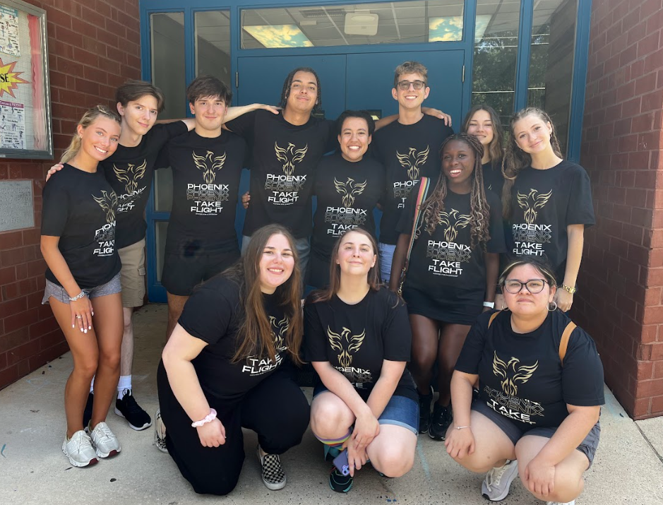 Picture of 12 students in front of the Boys & Girls Club