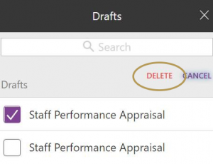 Delete appraisal screenshot