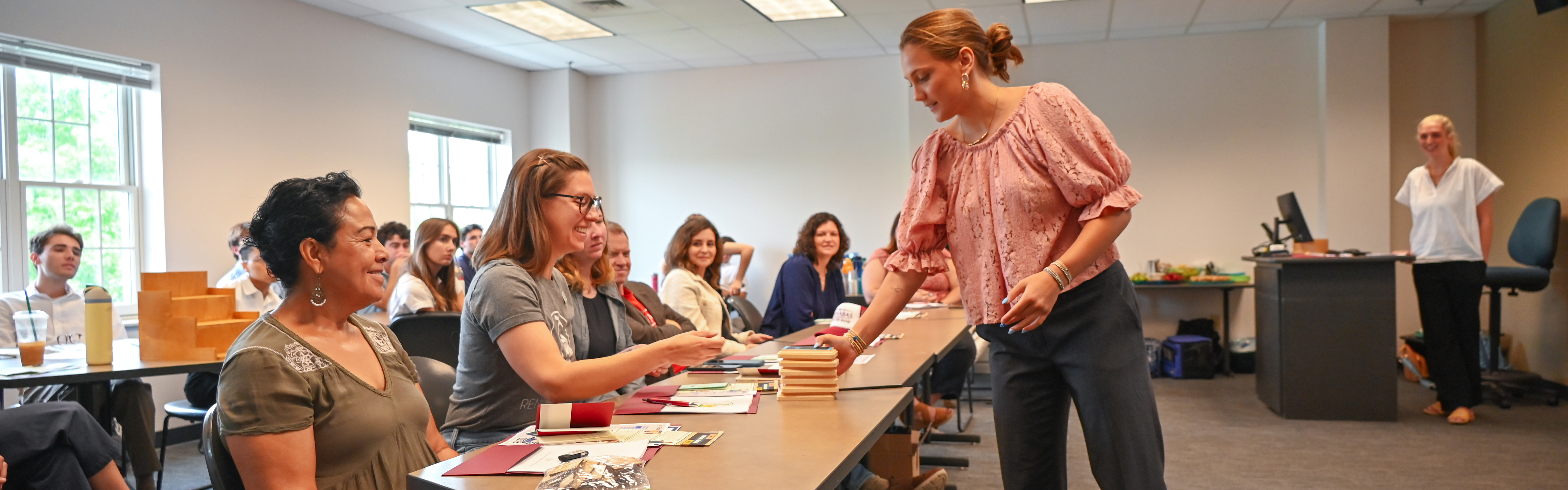 Students presenting in Entrepreneurship for Greater Good class