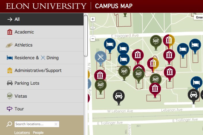 Elon University Interactive Map Elon University / Today At Elon / Elon Launches New Interactive Campus Map