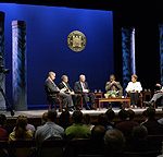 A photo of  the Intercollegiate Athletics panel.