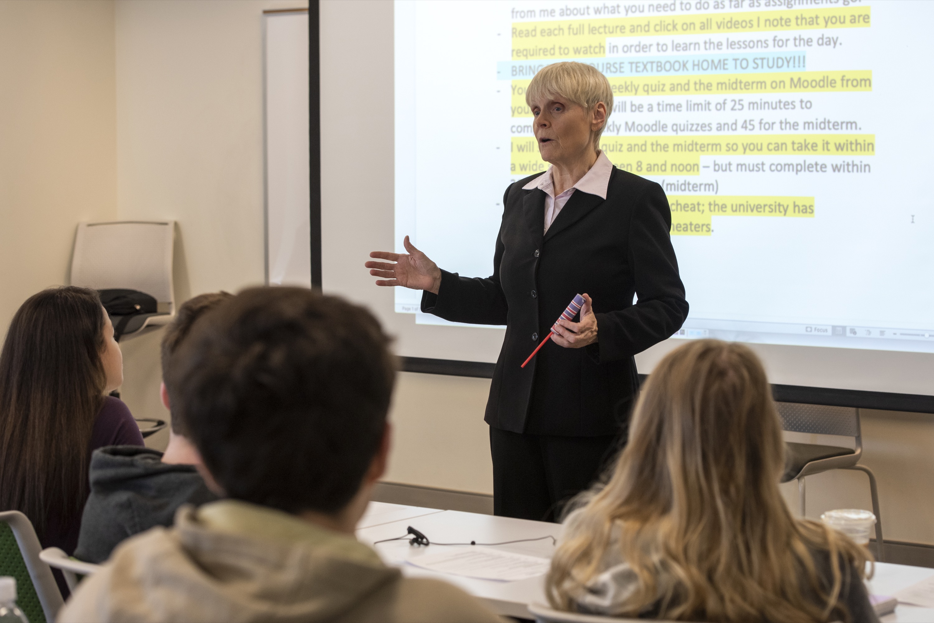 Professor of Communications Janna Anderson teaching