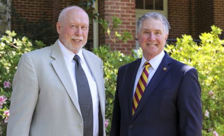 Associate Professor of Social Work Studies Bud Warner, left, and Drew Van Horn '82