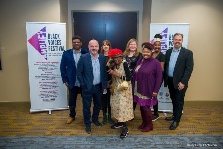 Members of the Greater Greensboro Theater Consortium, which includes Elon's Department of Performing Arts, announced the Amplify Black Voices Festival last month. (Photo by www.HardyEventPhoto.com)