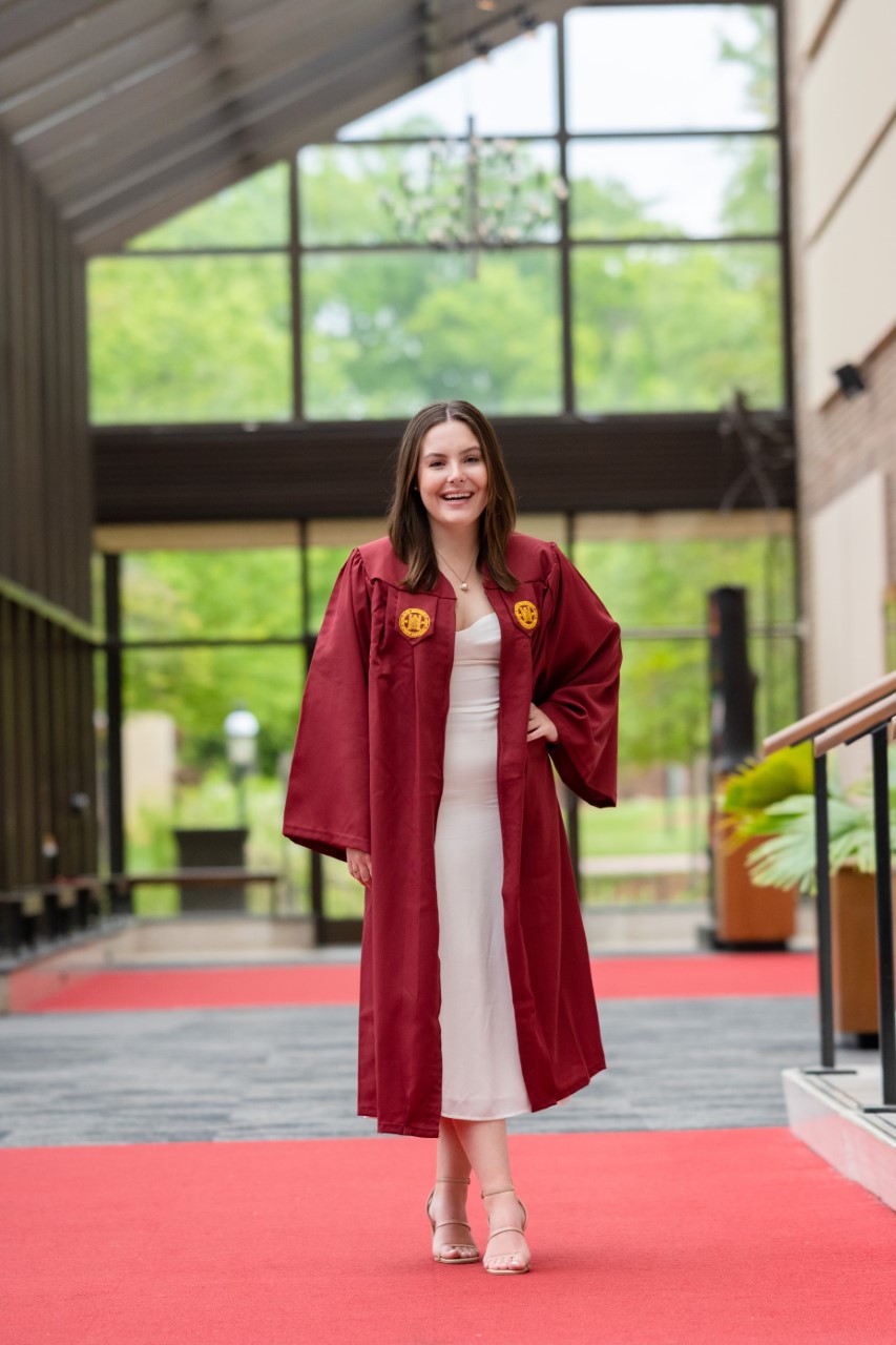 Shannon O'Shaughnessy in graduation gown