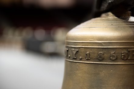 The ceremonial bell which the Elon Student Government Association president rings during the Opening Day ceremony.