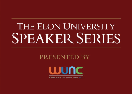 Elon University Speaker Series presented by WUNC logo