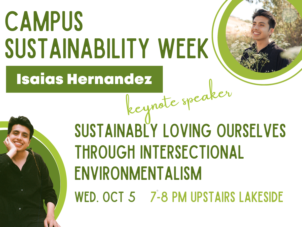 Picture Idea: Campus Sustainability Week To Feature Keynote Address By Isaias