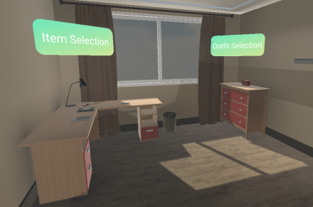 A screenshot of the game indicating users should select their clothing and items to bring for an interview.
