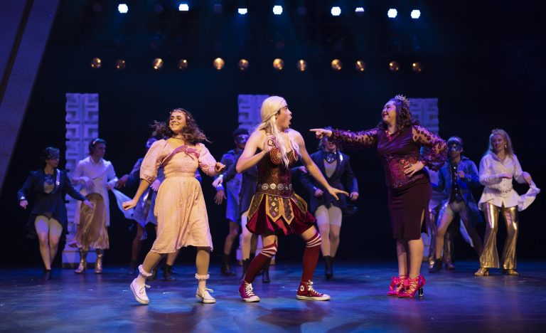 Cast dancing during the performance of Head Over Heels