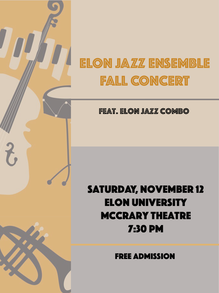 Flyer for Elon Fall Jazz Concert
