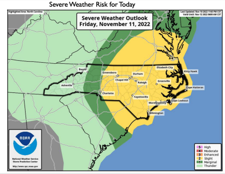 Graphic of severe weather risk in N.C.