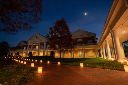 Elon's campus illuminated with luminaries during annual Festival of Lights and Luminaries tradition.