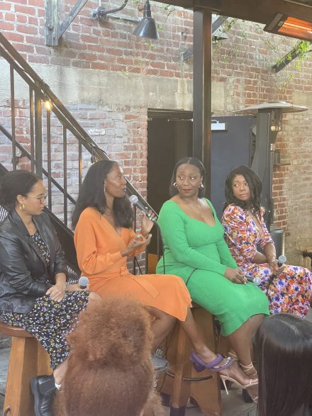 Panelists for the discussion at the "Black Women in Media Brunch" on Sunday, Feb. 19.
