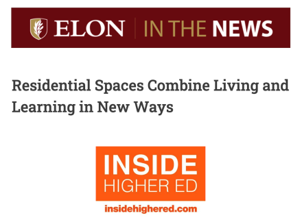 Elon in the News graphic INside Higher Ed headline