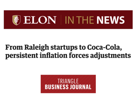 Triangle Business Journal logo with Elon in the News graphic and headline