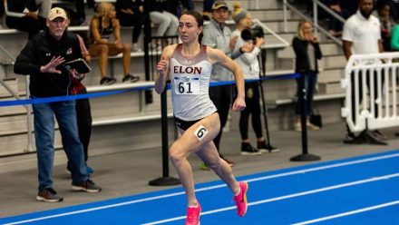 Piper Johns running at the CAA indoor track and field championships