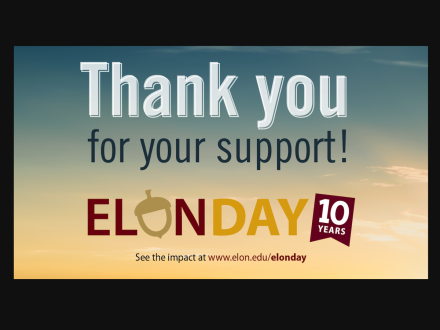 Elon Day Thank you for your support graphic