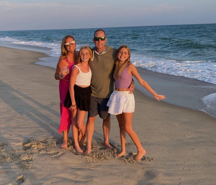 Rich ’97 and Jenn ’99 Nowalk of Raleigh, North Carolina, with their daughters, Taylor and Caitlin