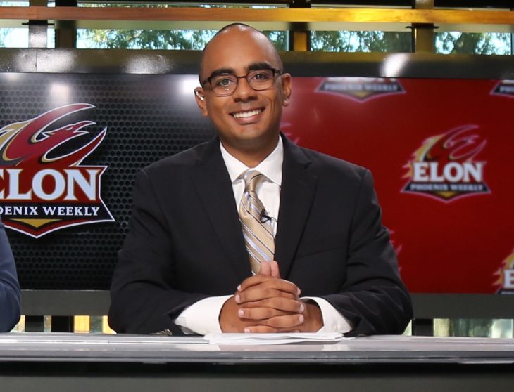 Chris Edwards II '18 was a fixture on the shows "Elon Phoenix Weekly" and "Elon Sports Vision."