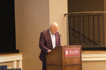  President Emeritus Leo M. Lambert providing opening remarks at the annual Leo M. Lambert Awards.