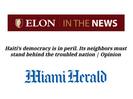 Elon in the News graphic with Miami Herald headline