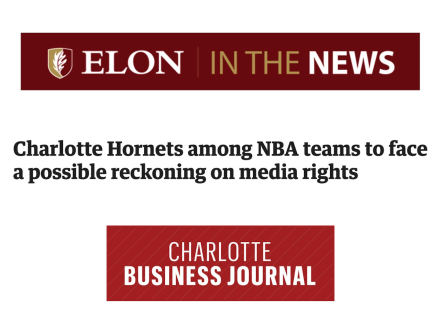 Elon in the News logo with Charlotte Business Journal headline
