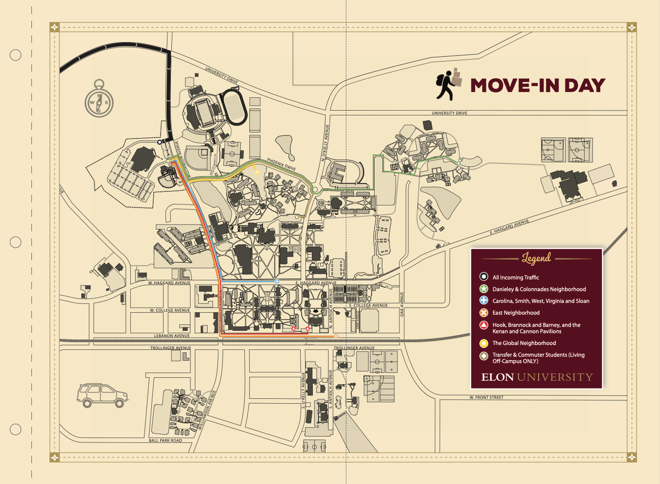 2023 Move-in Day traffic map