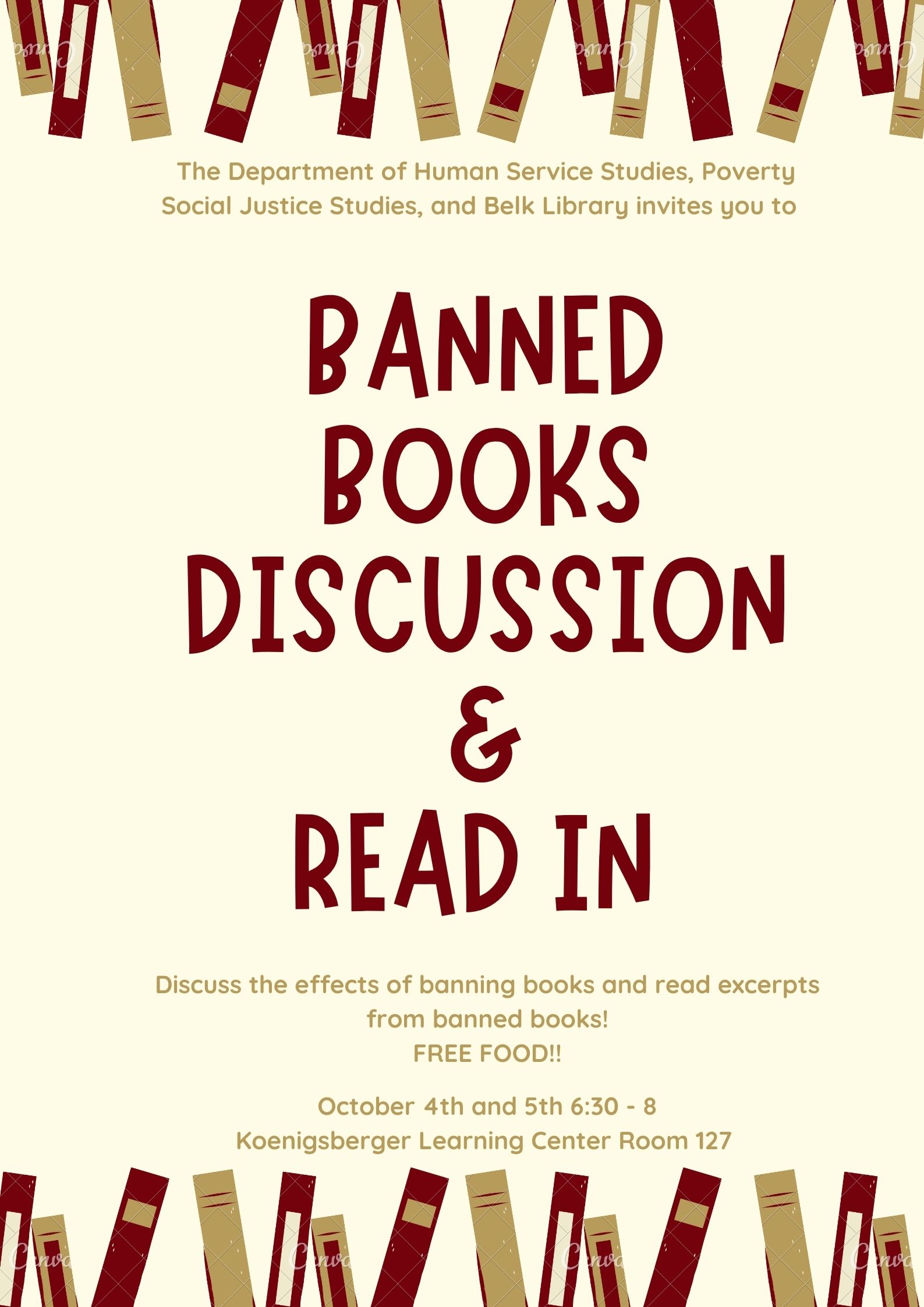 Banned Books Discussion & Read-in flyer