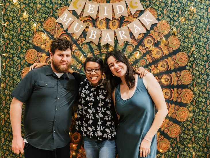 Multifaith interns from the Truitt Center for Religious and Spiritual Life – Rocco Albano ’26, Rachel Curtis ’24, and Alex James ’25