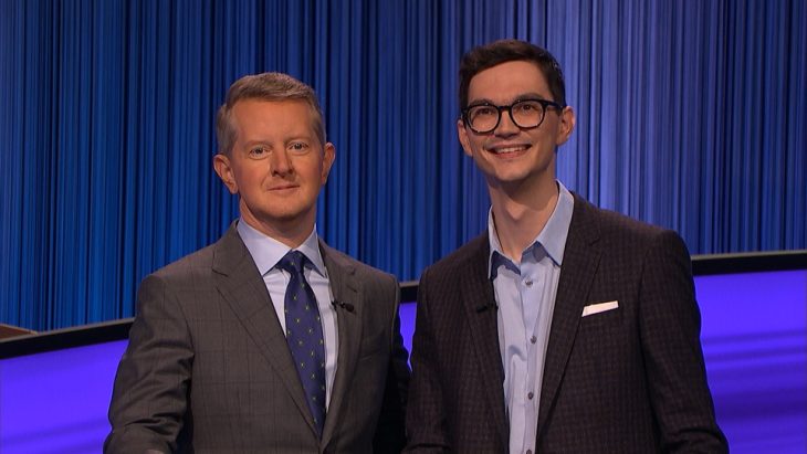 Marko Saric, right, with Jeopardy! host Ken Jennings