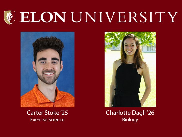 Elon students Carter Stoke and Charlotte Dagli