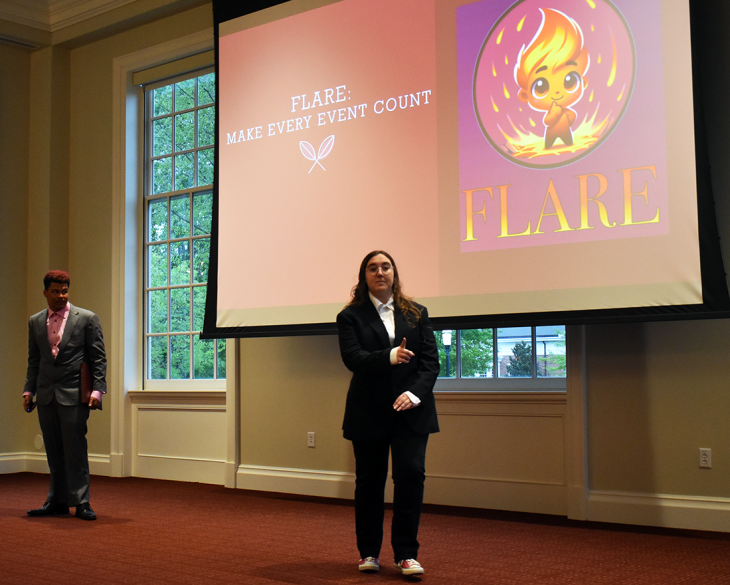 Students presenting the winning idea at Elon Innovation Challenge, a top college in NC