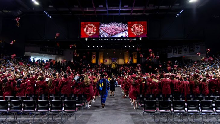 Graduates throw their caps at Elon